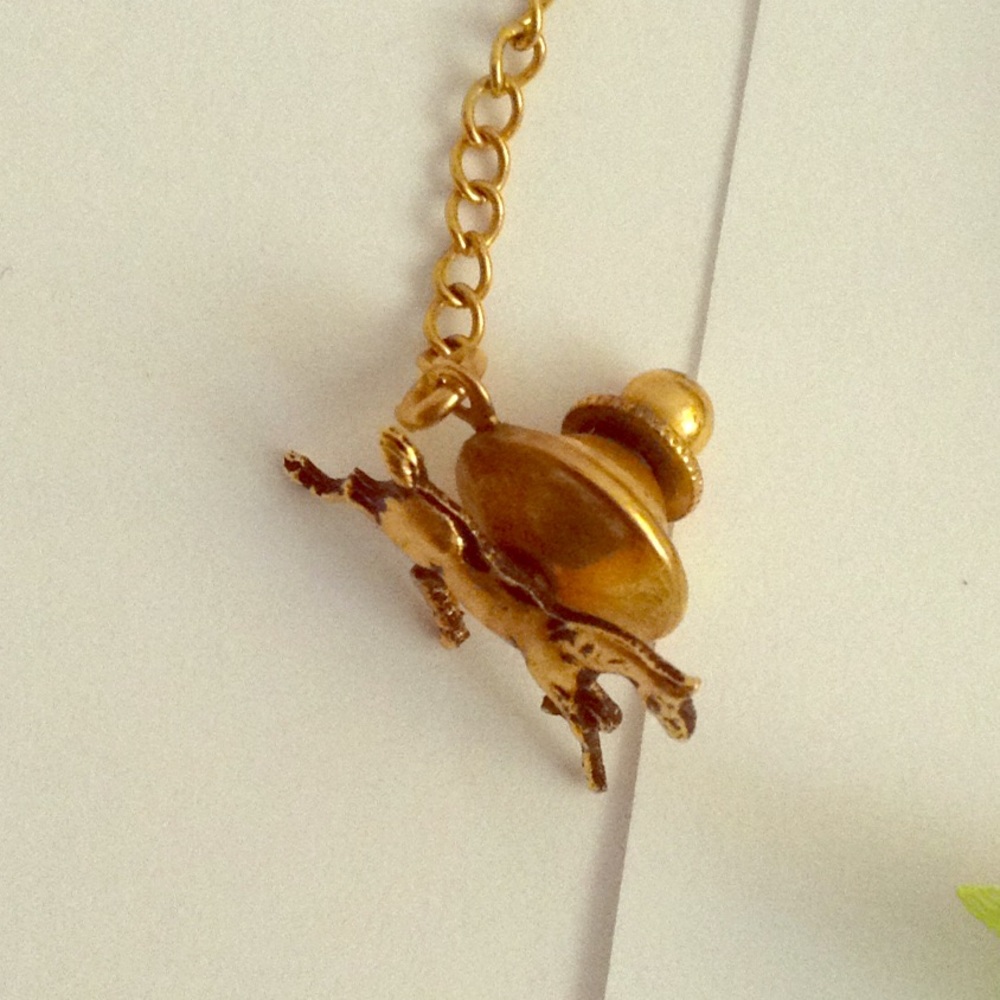 Vintage Horse Tie Tack, Gold Tone Pin - Picture 4 of 4